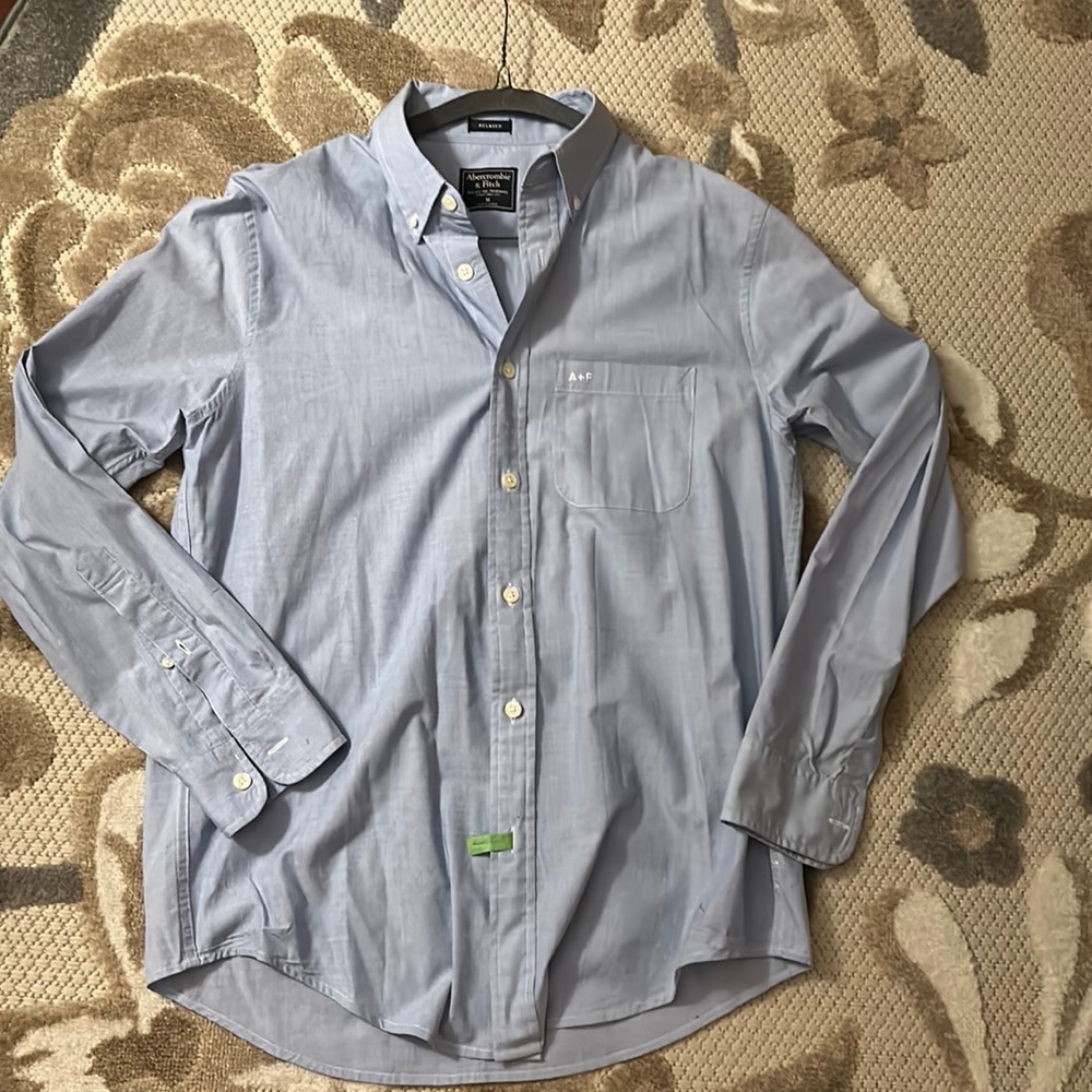 Men’s Abercrombie Light blue button down-excellent line new, dry cleaned, Medium